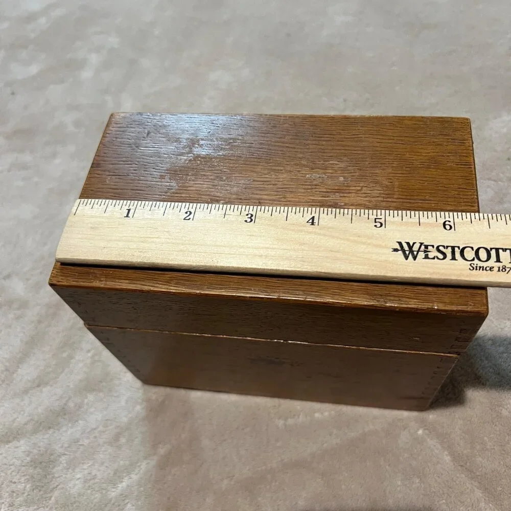 Vintage Wood Recipe Box by Weiss. Dovetailed with recipe divider inserts